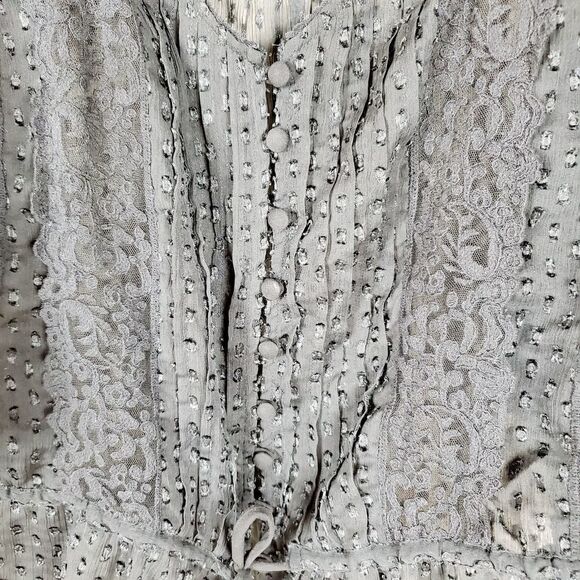 Kimchi Blue Black Sheer Balloon Sleeve Blouse Women Size Small Romantic Coquette - Picture 4 of 12